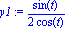 y1 := 1/2*sin(t)/cos(t)