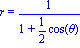 r = 1/(1+1/2*cos(theta))