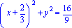 (x+2/3)^2+y^2 = 16/9