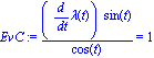 EvC := (diff(lambda(t), t))*sin(t)/cos(t) = 1