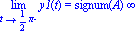 Limit(y1(t), t = 1/2*Pi, left) = signum(A)*infinity