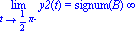 Limit(y2(t), t = 1/2*Pi, left) = signum(B)*infinity