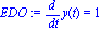 EDO := diff(y(t), t) = 1