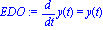 EDO := diff(y(t), t) = y(t)