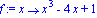 f := proc (x) options operator, arrow; x^3-4*x+1 end proc