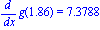 Diff(g(1.86), x) = 7.3788