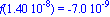 f(0.140e-7) = -0.70e-8