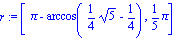 r := [Pi-arccos(1/4*5^(1/2)-1/4), 1/5*Pi]