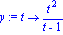 y := proc (t) options operator, arrow; t^2/(t-1) end proc