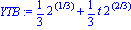 YTB := 1/3*2^(1/3)+1/3*t*2^(2/3)