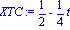 XTC := 1/2-1/4*t