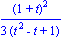 1/3*(1+t)^2/(t^2-t+1)