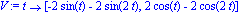V := proc (t) options operator, arrow; [-2*sin(t)-2*sin(2*t), 2*cos(t)-2*cos(2*t)] end proc