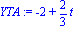 YTA := -2+2/3*t