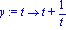 y := proc (t) options operator, arrow; t+1/t end proc
