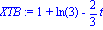 XTB := 1+ln(3)-2/3*t
