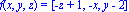 f(x, y, z) = vector([-z+1, -x, y-2])