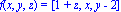 f(x, y, z) = vector([1+z, x, y-2])