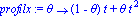 profilx := proc (theta) options operator, arrow; (1-theta)*t+theta*t^2 end proc