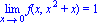 Limit(f(x, x^2+x), x = 0) = 1