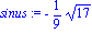 sinus := -1/9*17^(1/2)